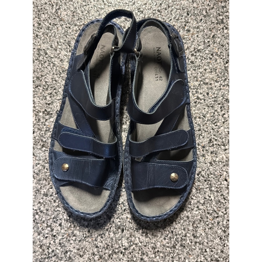 Naot Women's Fleur 42 L11 Navy Blue Leather Strappy Sandals Made in Israel